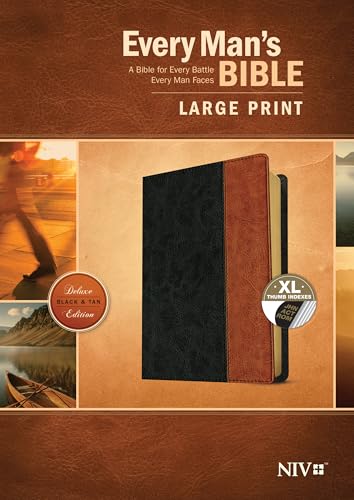 Every Man's Bible NIV, Large Print, Tutone by Tyndale, Imitation Leather book cover