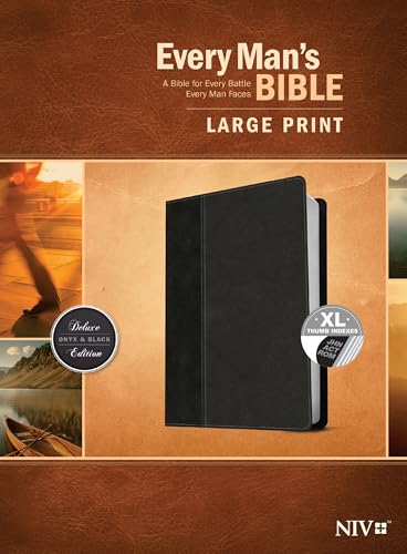 Every Man's Bible NIV, Large Print, Tutone by Tyndale, Imitation Leather book cover