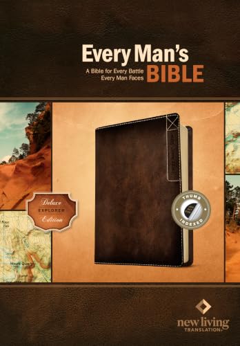 Every Man's Bible NLT, Deluxe Explorer Edition by New Living Translation, Imitation Leather book cover