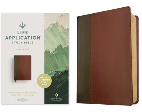 NLT Life Application Study Bible, Third Edition (Red Letter, Leatherlike, Brown/Tan) by New Living Translation, Imitation Leather book cover