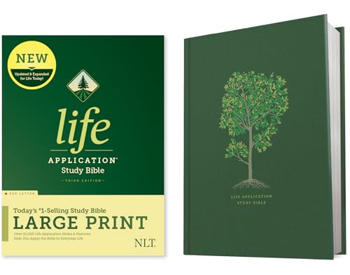 NLT Life Application Study Bible, Third Edition, Large Print (Red Letter, Hardcover) by New Living Translation, Hardcover book cover