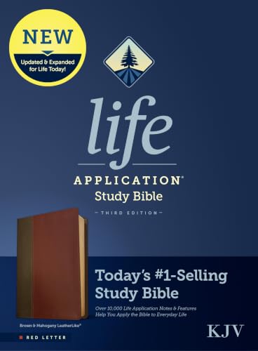 KJV Life Application Study Bible, Third Edition (Leatherlike, Brown/Mahogany, Red Letter) by Tyndale, Imitation Leather book cover