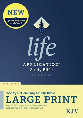 KJV Life Application Study Bible, Third Edition, Large Print (Hardcover, Red Letter) by Tyndale, Hardcover book cover