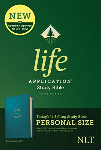 NLT Life Application Study Bible, Third Edition, Personal Size (Leatherlike, Teal Blue) by New Living Translation, Imitation Leather book cover