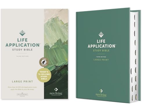 NLT Life Application Study Bible, Third Edition, Large Print (Red Letter, Hardcover, Indexed) by New Living Translation, Hardcover book cover