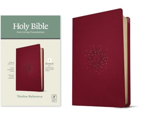 NLT Thinline Reference Bible, Filament Enabled Edition (Red Letter, Leatherlike, Berry) by New Living Translation, Imitation Leather book cover
