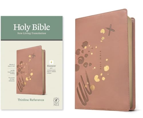 NLT Thinline Reference Bible, Filament Enabled Edition (Red Letter, Leatherlike, Pink) by New Living Translation, Imitation Leather book cover