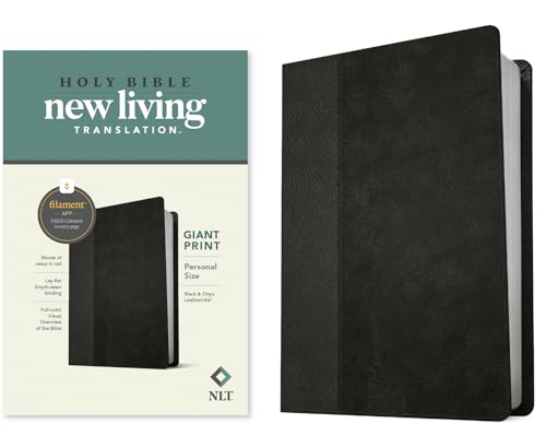 NLT Personal Size Giant Print Bible, Filament Enabled Edition (Red Letter, Leatherlike, Black/Onyx) by New Living Translation, Imitation Leather book cover