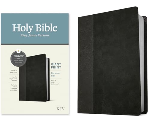 KJV Personal Size Giant Print Bible, Filament Enabled Edition (Leatherlike, Black/Onyx) by Tyndale, Imitation Leather book cover