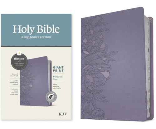 KJV Personal Size Giant Print Bible, Filament Enabled Edition (Leatherlike, Peony Lavender, Indexed) by Tyndale, Imitation Leather book cover