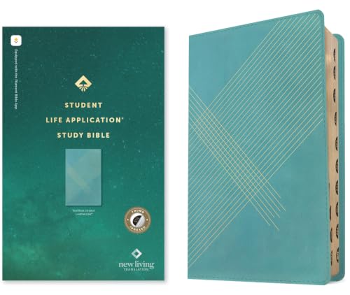 NLT Student Life Application Study Bible, Filament Enabled (Leatherlike, Teal Blue Striped, Indexed, Red Letter) by New Living Translation, Imitation Leather book cover