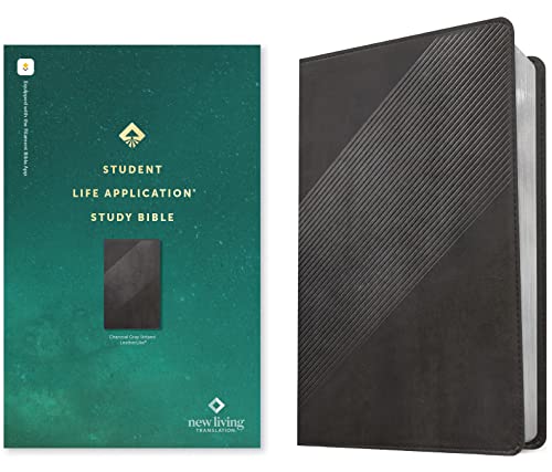 NLT Student Life Application Study Bible, Filament Enabled (Leatherlike, Charcoal Gray Striped, Red Letter) by New Living Translation, Imitation Leather book cover