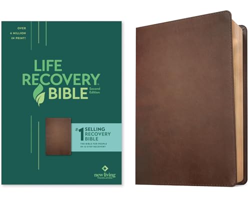 NLT Life Recovery Bible, Second Edition (Leatherlike, Rustic Brown) by New Living Translation, Imitation Leather book cover
