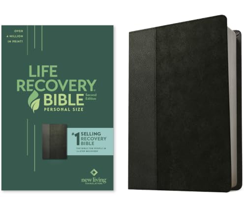 NLT Life Recovery Bible, Second Edition, Personal Size (Leatherlike, Black/Onyx) by New Living Translation, Imitation Leather book cover