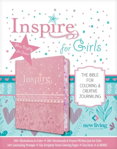 Inspire Bible for Girls NLT (Leatherlike, Pink): The Bible for Coloring & Creative Journaling by New Living Translation, Imitation Leather book cover