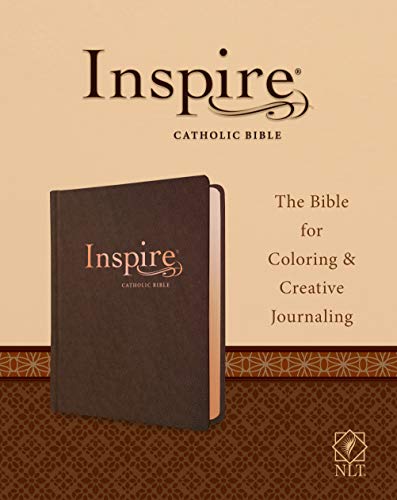 Inspire Catholic Bible NLT (Leatherlike, Dark Brown): The Bible for Coloring & Creative Journaling by New Living Translation, Imitation Leather book cover