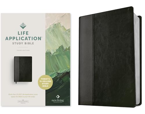 NLT Life Application Study Bible, Third Edition (Leatherlike, Black/Onyx, Red Letter) by New Living Translation, Imitation Leather book cover