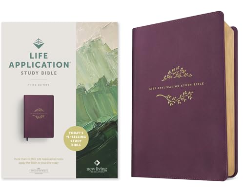 NLT Life Application Study Bible, Third Edition (Leatherlike, Purple, Red Letter) by New Living Translation, Imitation Leather book cover