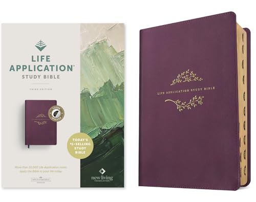 NLT Life Application Study Bible, Third Edition (Leatherlike, Purple, Indexed, Red Letter) by New Living Translation, Imitation Leather book cover