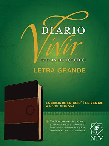 Biblia de Estudio del Diario Vivir Ntv, Letra Grande (Sentipiel, Cafe/Cafe Claro, Letra Roja) by Tyndale Bible, Imitation Leather book cover