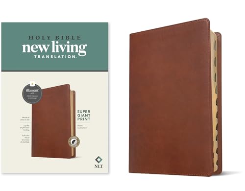NLT Super Giant Print Bible, Filament Enabled (Leatherlike, Brown, Indexed, Red Letter) by New Living Translation, Imitation Leather book cover