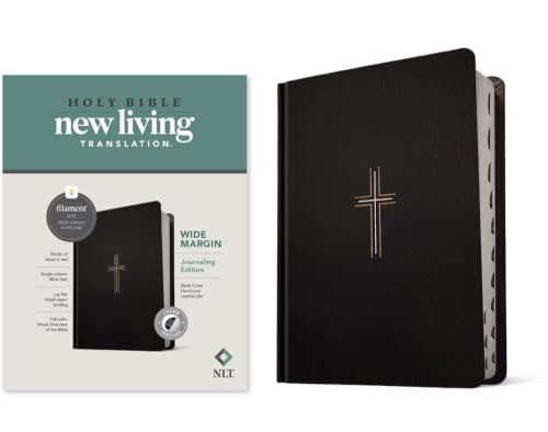 NLT Wide Margin Bible, Filament Enabled (Hardcover Leatherlike, Black Cross, Indexed, Red Letter) by New Living Translation, Imitation Leather book cover