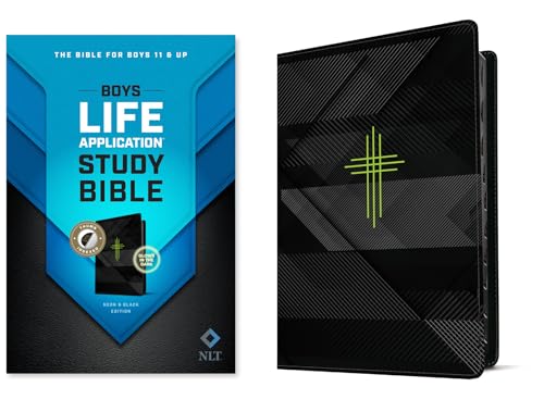 NLT Boys Life Application Study Bible, Tutone (Leatherlike, Neon/Black, Indexed) by New Living Translation, Imitation Leather book cover