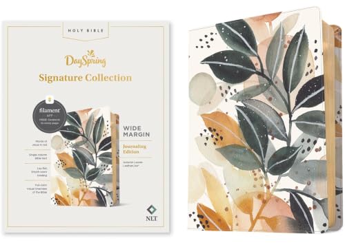 NLT Wide Margin Bible, Dayspring Signature Collection, Filament Enabled (Leatherlike, Autumn Leaves, Red Letter) by New Living Translation, Imitation Leather book cover
