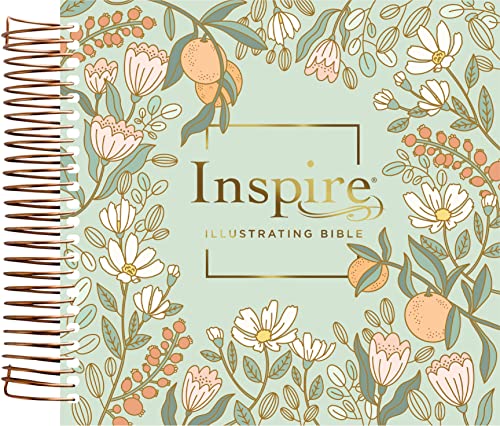 NLT Dayspring Inspire Illustrating Bible, Filament Enabled (Spiral Bound, Mint Floral Garden) by New Living Translation, Spiral book cover
