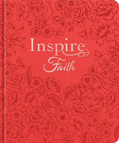 Inspire Faith Bible Nlt, Filament Enabled (Hardcover Leatherlike, Coral Blooms): The Bible for Coloring & Creative Journaling by New Living Translation, Imitation Leather book cover