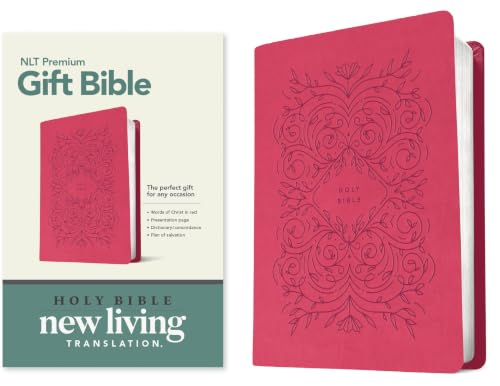 Premium Gift Bible NLT (Leatherlike, Very Berry Pink Vines, Red Letter) by New Living Translation, Imitation Leather book cover
