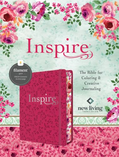 Inspire Bible Nlt, Filament Enabled (Hardcover Leatherlike, Pink Peony) by New Living Translation, Imitation Leather book cover