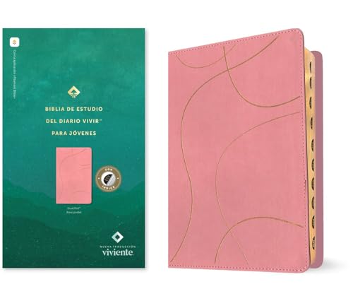 Biblia de Estudio del Diario Vivir Para Jovenes Ntv Con Filament (Sentipiel, Rosa Pastel, Indice, Letra Roja) by Tyndale, Imitation Leather book cover