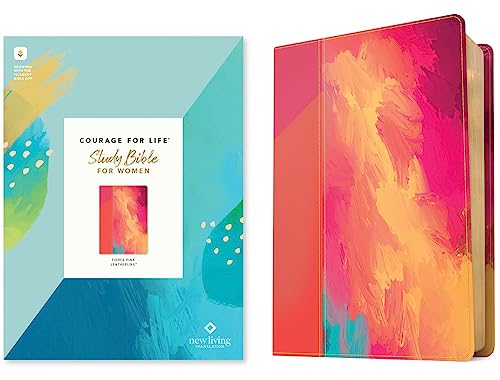 NLT Courage for Life Study Bible for Women, Filament Enabled (Leatherlike, Fierce Pink) by New Living Translation, Imitation Leather book cover