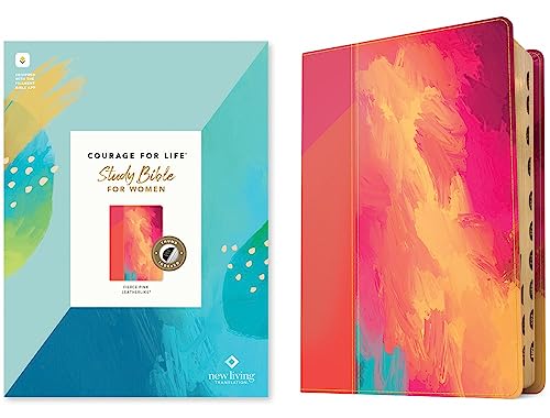 NLT Courage for Life Study Bible for Women, Filament Enabled (Leatherlike, Fierce Pink, Indexed) by New Living Translation, Imitation Leather book cover