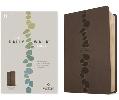 The Daily Walk Bible Nlt, Filament Enabled (Leatherlike, Stepping Stones Dark Taupe) by New Living Translation, Imitation Leather book cover
