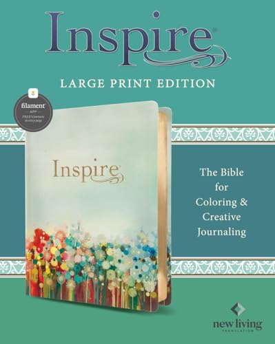 Inspire Bible Large Print Nlt, Filament Enabled (Leatherlike, Floral Fields with Gold) by New Living Translation, Imitation Leather book cover