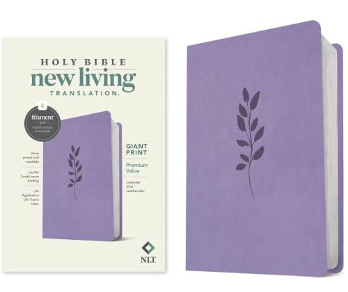 NLT Giant Print Premium Value Bible, Filament Enabled (Leatherlike, Lavender Vine) by New Living Translation, Imitation Leather book cover