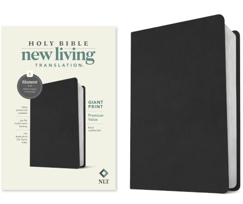 NLT Giant Print Premium Value Bible, Filament Enabled (Leatherlike, Black) by New Living Translation, Imitation Leather book cover