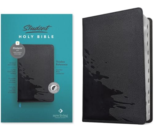NLT Student Bible, Thinline Reference, Filament Enabled (Leatherlike, Overflow Black, Indexed, Red Letter) by New Living Translation, Imitation Leather book cover