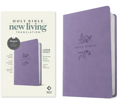 NLT Large Print Premium Value Thinline Bible, Filament Enabled (Leatherlike, Lavender Song) by New Living Translation, Imitation Leather book cover