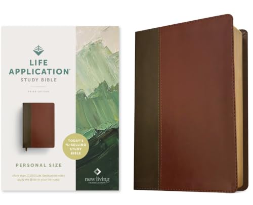 NLT Life Application Study Bible, Third Edition, Personal Size (Leatherlike, Brown/Mahogany, Red Letter) by New Living Translation, Imitation Leather book cover