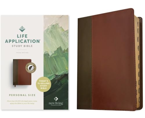 NLT Life Application Study Bible, Third Edition, Personal Size (Leatherlike, Brown/Mahogany, Indexed, Red Letter) by New Living Translation, Imitation Leather book cover