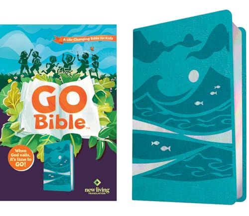 NLT Go Bible for Kids (Leatherlike, Teal Ocean): A Life-Changing Bible for Kids by New Living Translation, Imitation Leather book cover