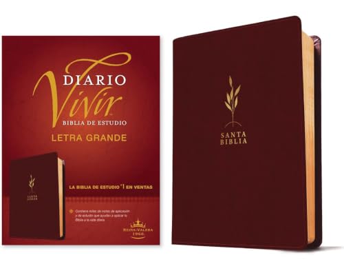 Biblia de Estudio del Diario Vivir Rvr60, Letra Grande (Sentipiel, Vino Tinto, Letra Roja) by Tyndale, Imitation Leather book cover