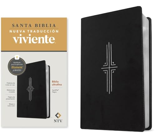 Biblia Ultrafina Ntv, Con Filament (Sentipiel, Negro, Letra Roja) by Tyndale, Imitation Leather book cover