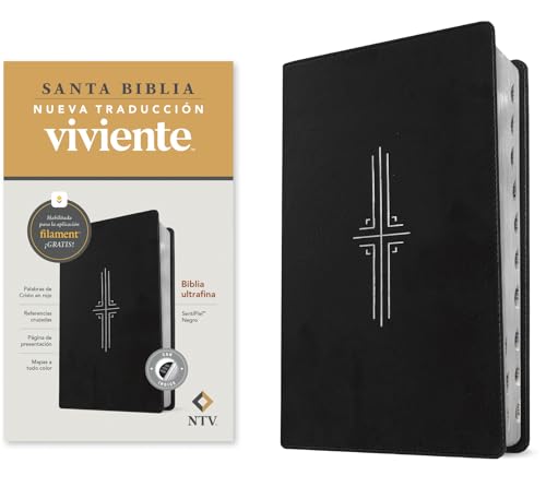 Biblia Ultrafina Ntv, Con Filament (Sentipiel, Negro, Indice, Letra Roja) by Tyndale, Imitation Leather book cover