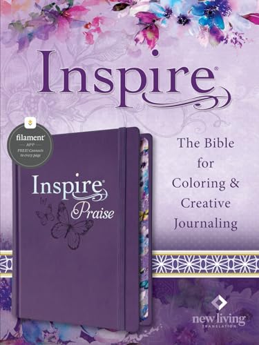 Inspire Praise Bible Nlt, Filament Enabled (Hardcover Leatherlike, Purple) by New Living Translation, Imitation Leather book cover