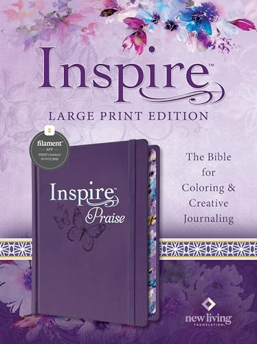 Inspire Praise Bible Large Print Nlt, Filament Enabled (Hardcover Leatherlike, Purple) by New Living Translation, Imitation Leather book cover