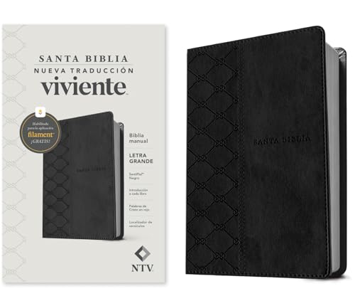 Biblia Manual Ntv, Letra Grande Con Filament (Sentipiel, Negro, Letra Roja) by Nueva Traduccion Viviente, Imitation Leather book cover